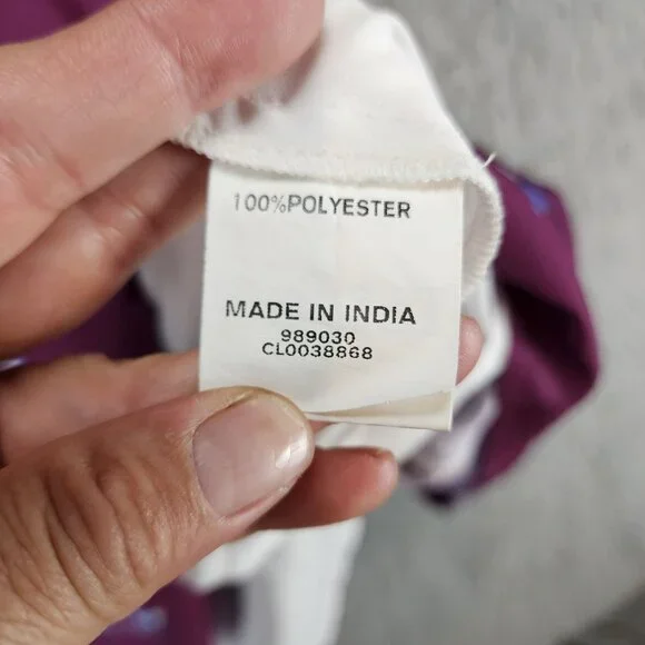 eShakti Dress Womens XL Purple Birds Short Sleeve Fit & Flare - Picture 9 of 15